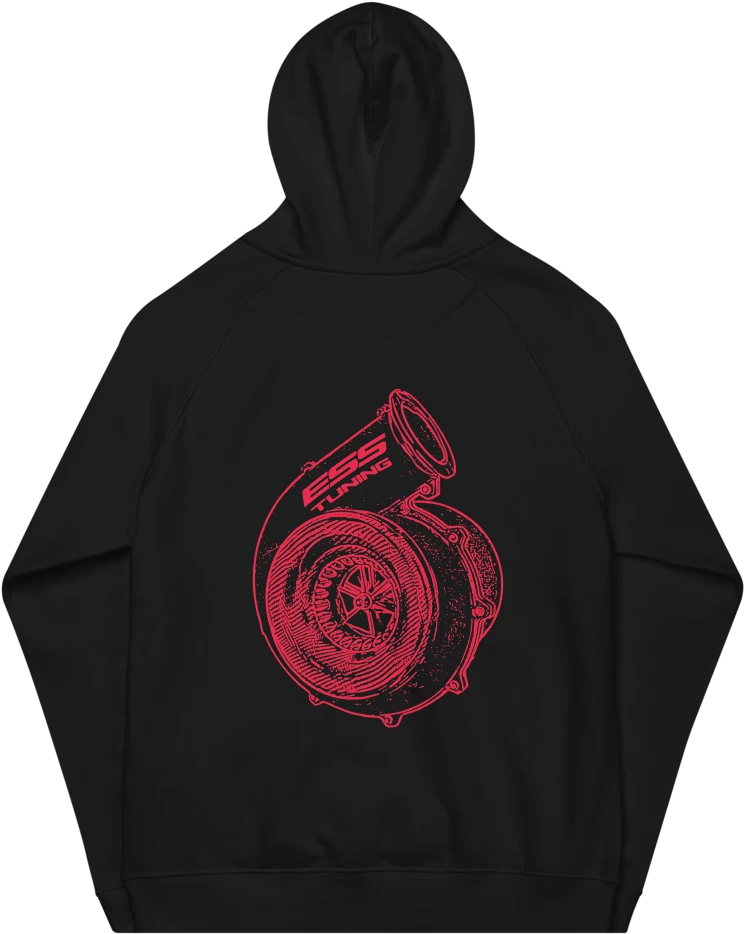 Men and Women's Black ESS Pullover Hoodie W Red Decal