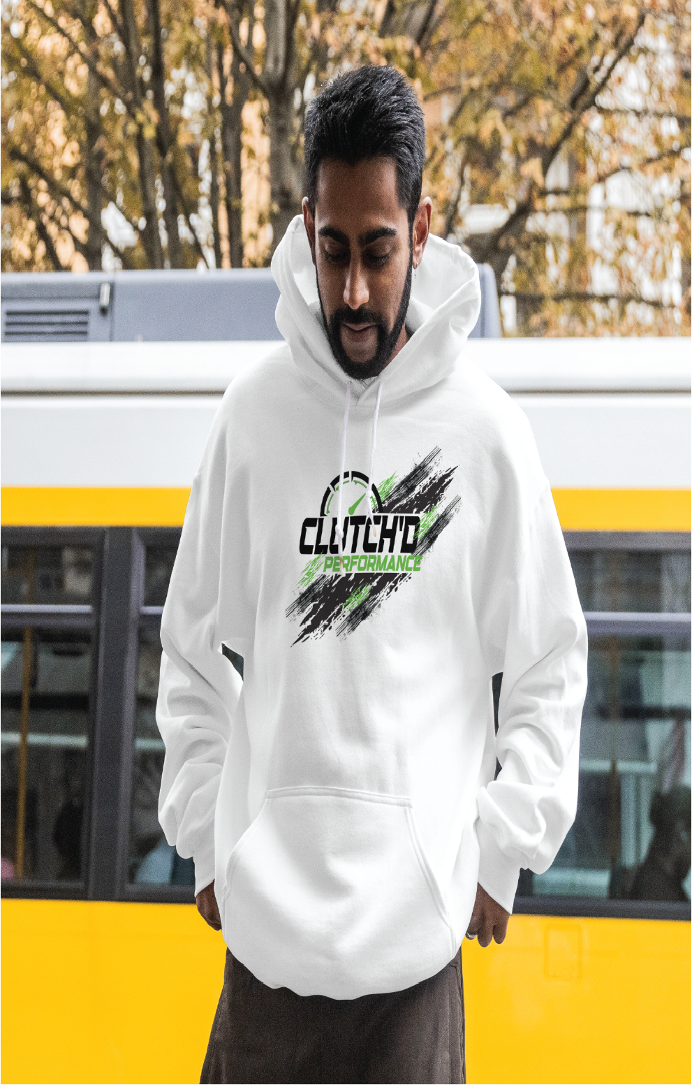 White Clutch'd Performance Hoodie