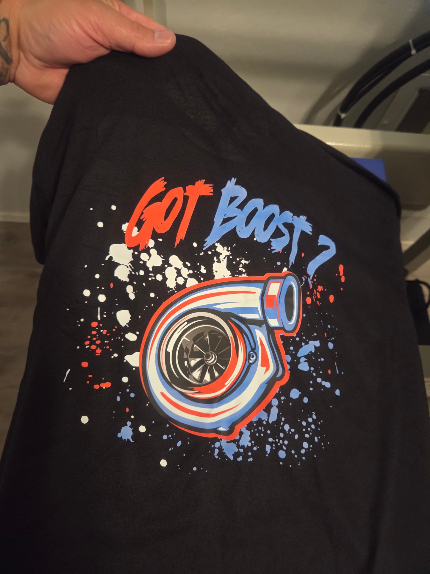 ๐บ๐ธ USA ESS Tuning Tshirt w Got Boost red, white and blue splatter!
