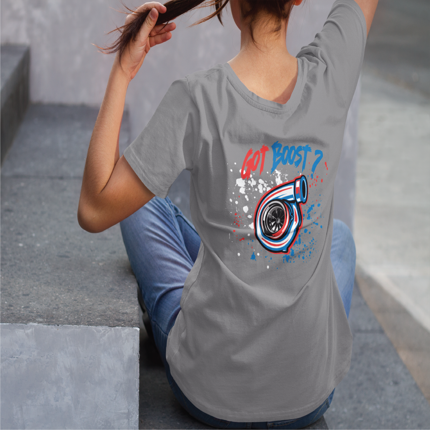 🇺🇸  USA ESS Tuning Tshirt w Got Boost red, white and blue splatter!