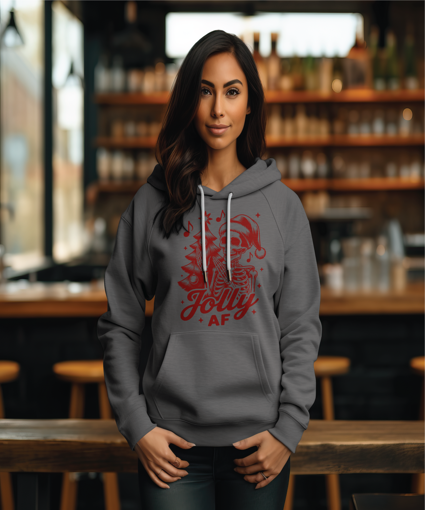 Jolly AF print on Hoodie