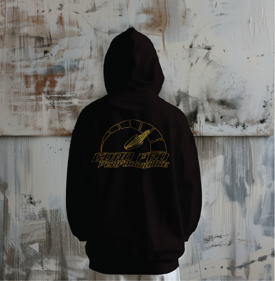 Black hoodie with Poison Green CF Print