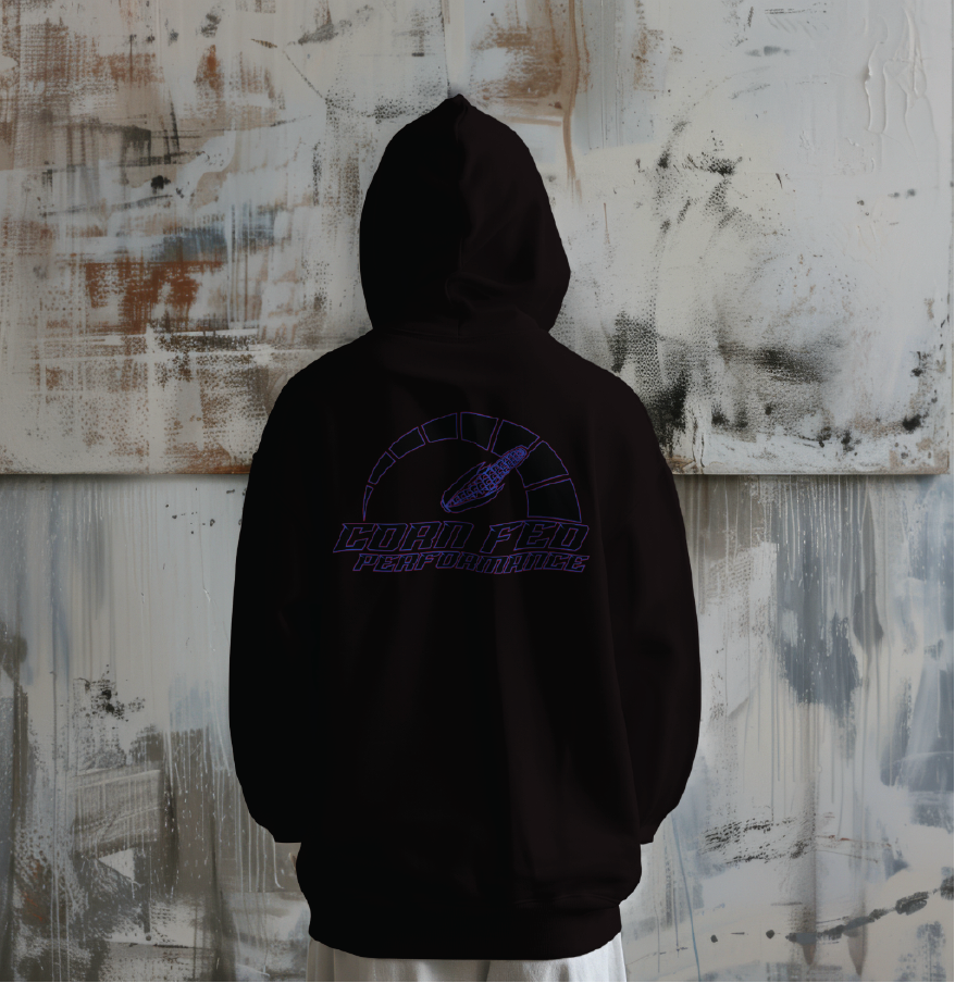 Black hoodie with Poison Green CF Print