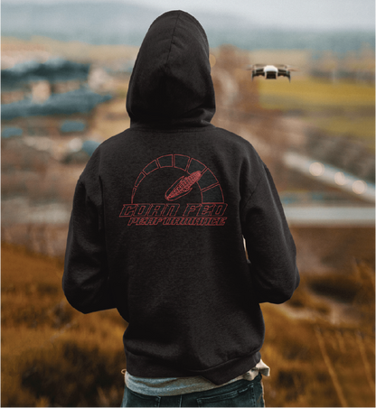 Black hoodie with Poison Green CF Print