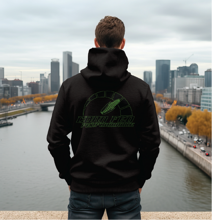 Black hoodie with Poison Green CF Print