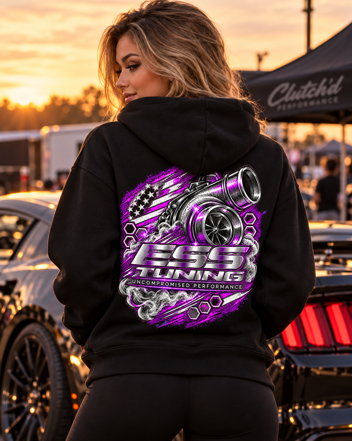 Custom Chrome colored ESS Tuning hoodie